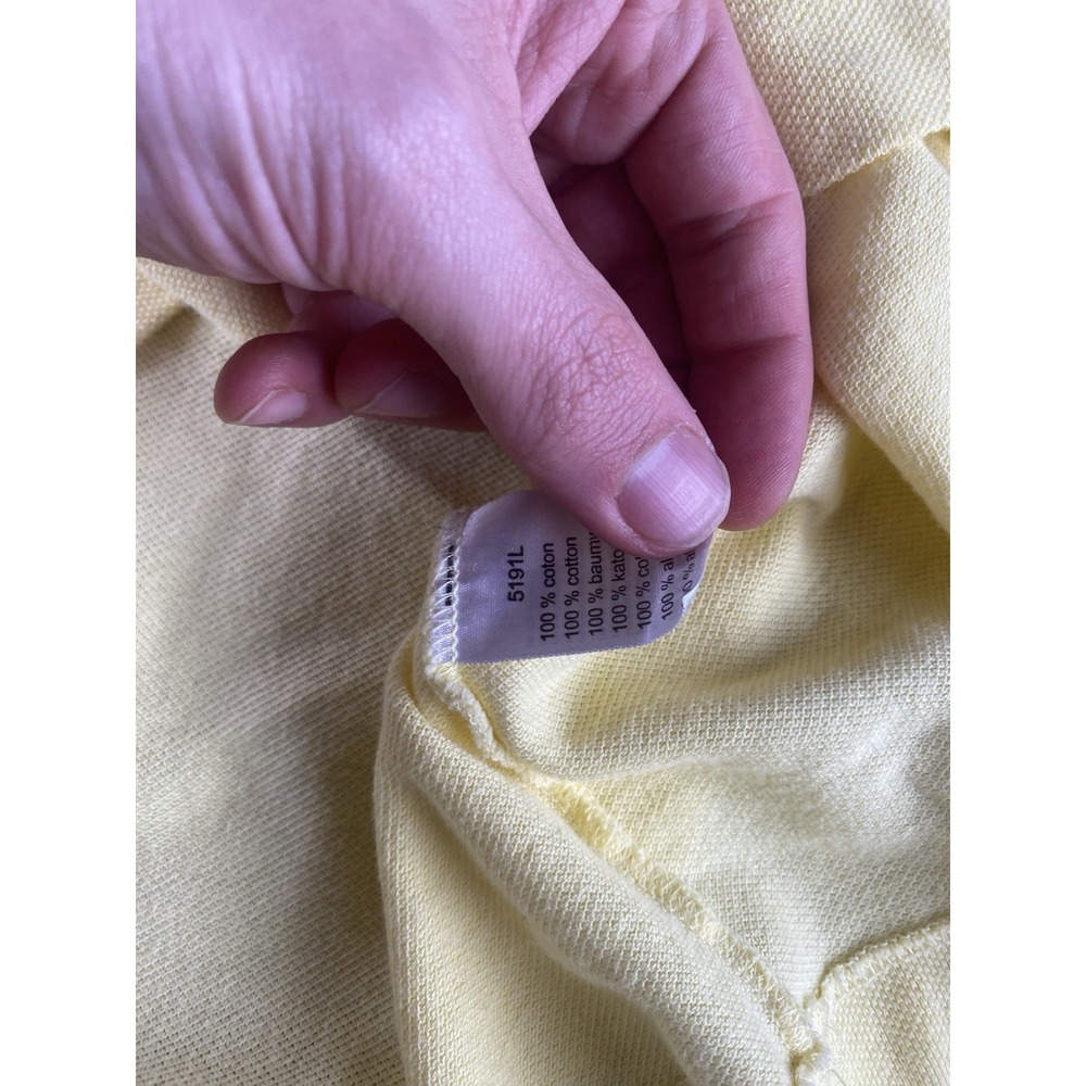 Lacoste Solid Light Yellow Polo Shirt Mens XL (8) Preppy Spring Tennis Cotton - Picture 4 of 8